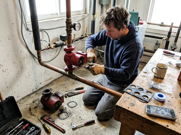Circulator pump replacement on a hydronic heating loop