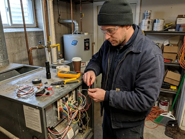 C-wire being added at the furnace control board